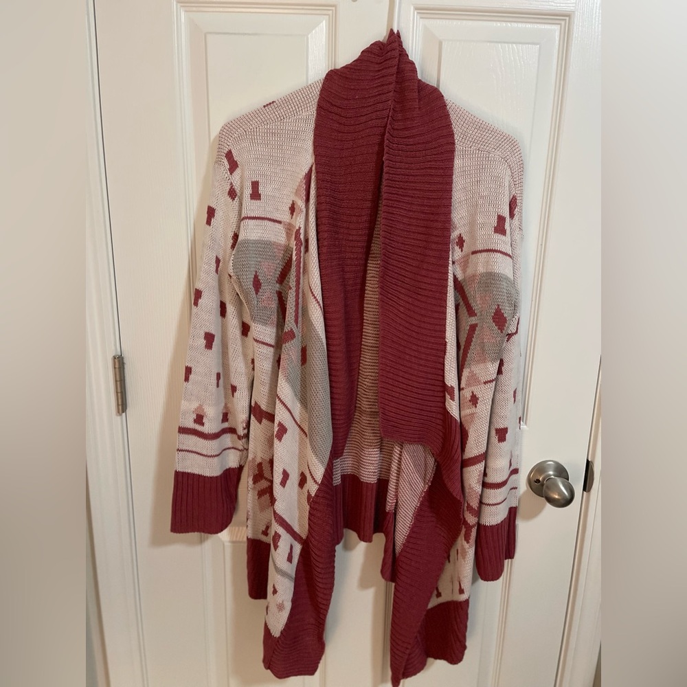 Absolutely Creative Worldwide Red and Cream Cardigan